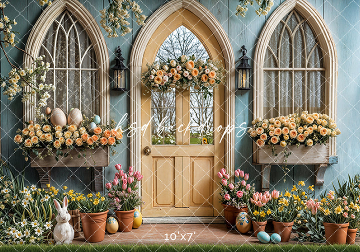 Charming Easter Cottage Door - HSD Photography Backdrops 