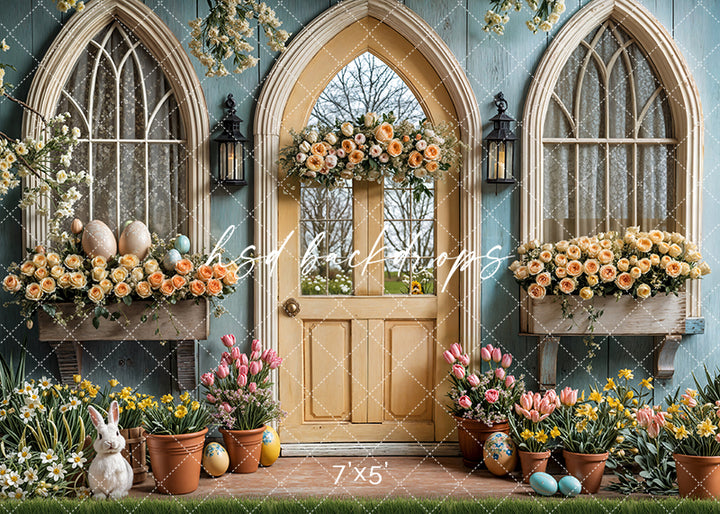 Charming Easter Cottage Door - HSD Photography Backdrops 