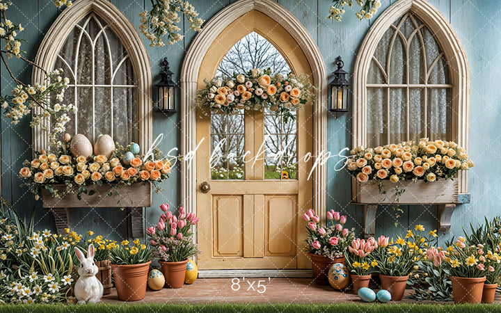 Charming Easter Cottage Door - HSD Photography Backdrops 