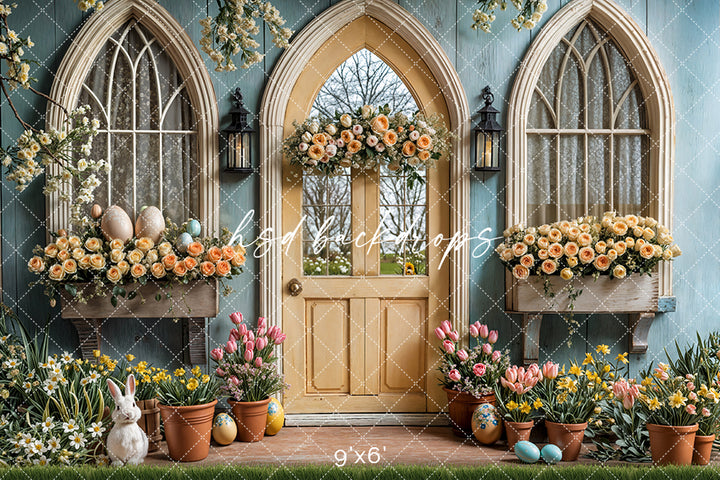 Charming Easter Cottage Door - HSD Photography Backdrops 