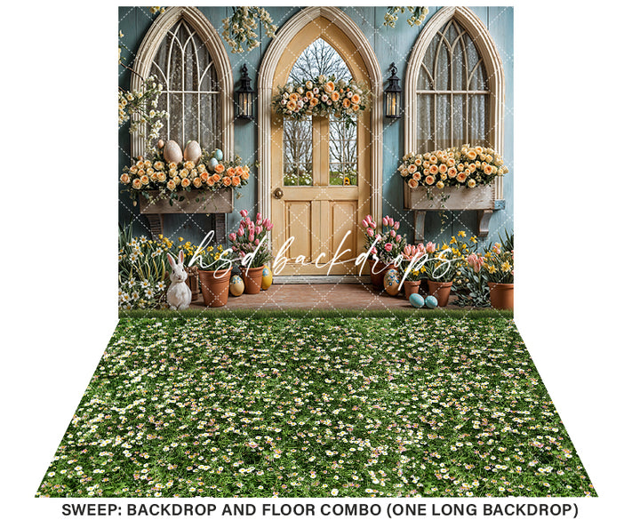 Charming Easter Cottage Door - HSD Photography Backdrops 