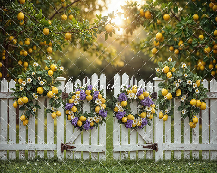 Lemon Orchard Gate – Spring Photography Backdrop