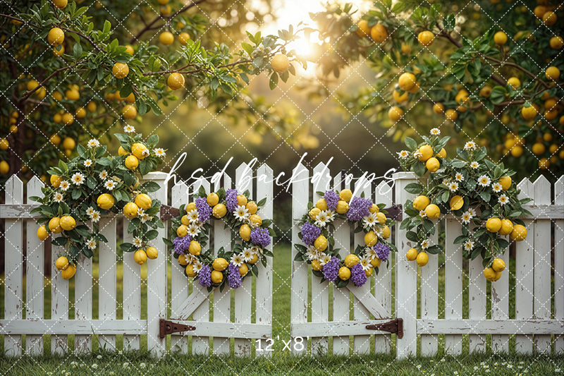 Lemon Orchard Gate – Spring Photography Backdrop