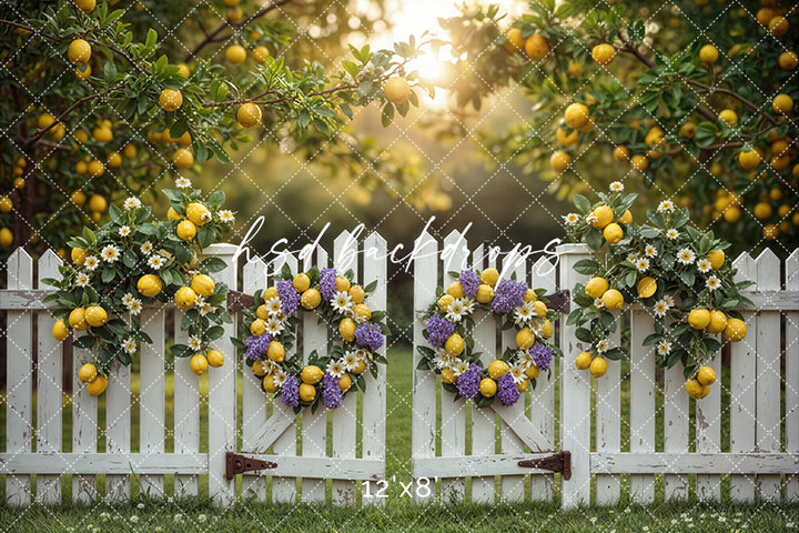 Lemon Orchard Gate – Spring Photography Backdrop