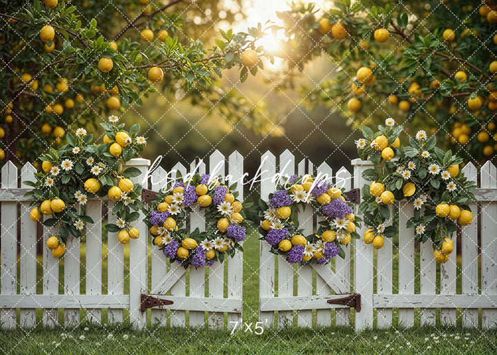 Lemon Orchard Gate – Spring Photography Backdrop