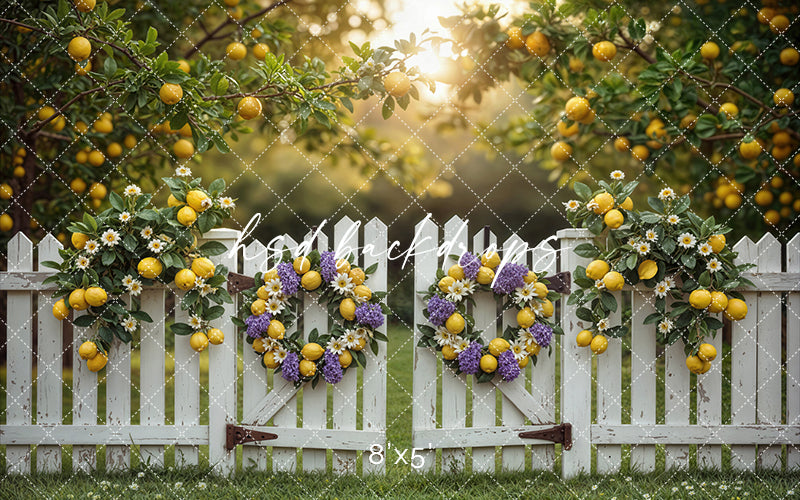 Lemon Orchard Gate – Spring Photography Backdrop