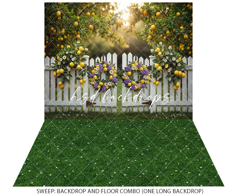 Lemon Orchard Gate – Spring Photography Backdrop