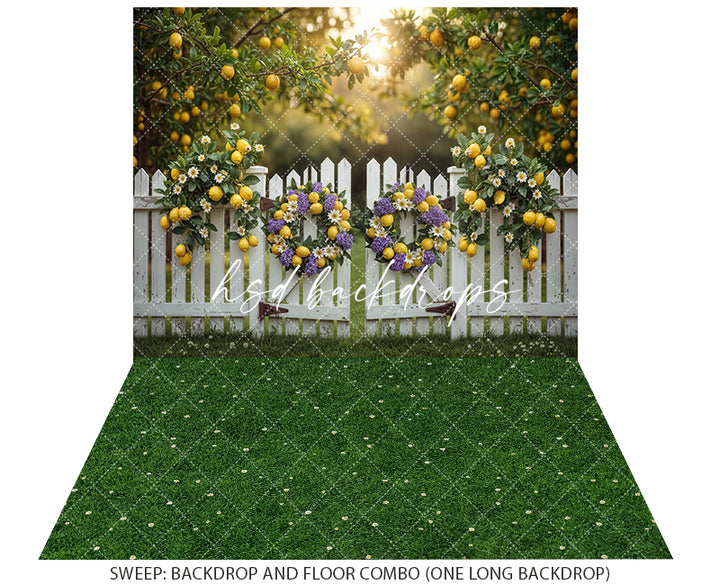 Lemon Orchard Gate – Spring Photography Backdrop