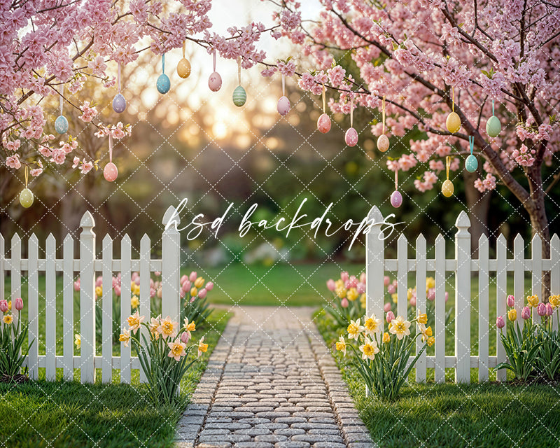 Easter Garden Path – Egg Hunt Photography Backdrop