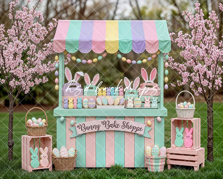 Bunny Bake Shoppe Stand – Easter Picture Backdrop