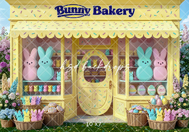 Bunny Bakery Sweet Shop – Easter Photography Backdrop