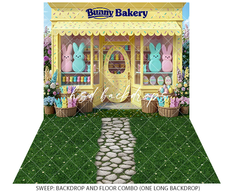 Bunny Bakery Sweet Shop – Easter Photography Backdrop