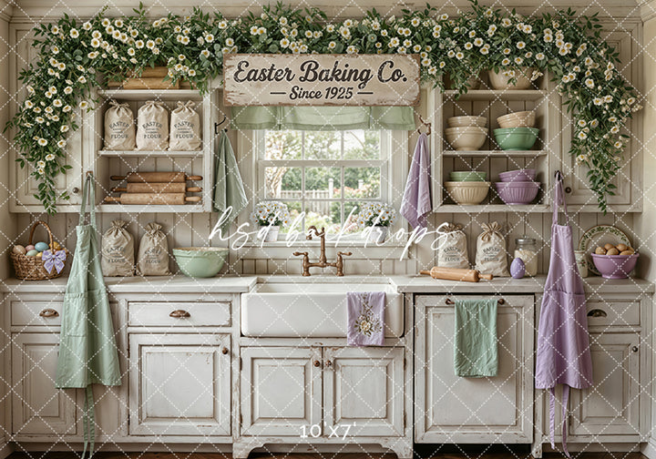 Easter Baking Co. Farmhouse Kitchen – Vintage Spring Backdrop