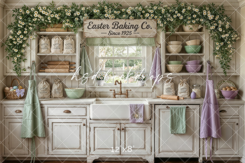 Easter Baking Co. Farmhouse Kitchen – Vintage Spring Backdrop