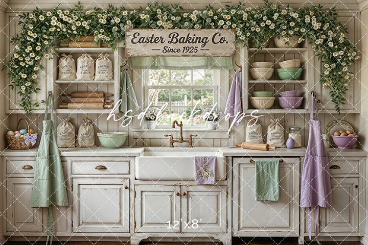 Easter Baking Co. Farmhouse Kitchen – Vintage Spring Backdrop