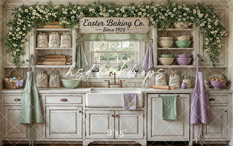 Easter Baking Co. Farmhouse Kitchen – Vintage Spring Backdrop