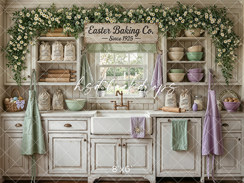 Easter Baking Co. Farmhouse Kitchen – Vintage Spring Backdrop