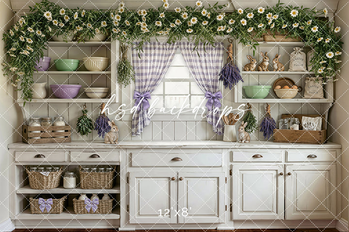 Lavender Spring Farmhouse Kitchen – Easter Baking Backdrop