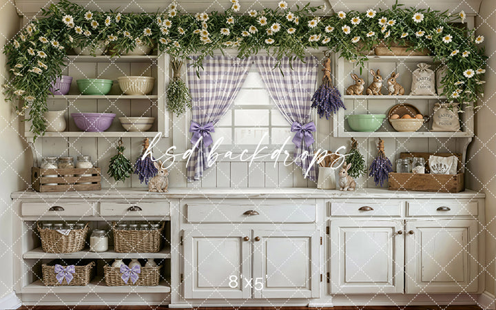 Lavender Spring Farmhouse Kitchen – Easter Baking Backdrop