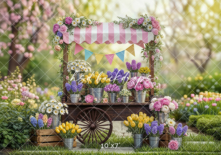 Spring Bloom Flower Cart – Garden Market Backdrop