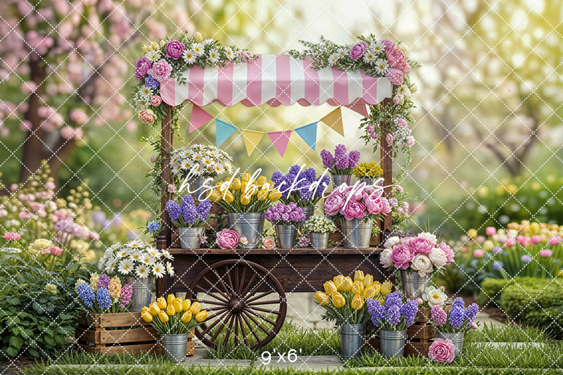 Spring Bloom Flower Cart – Garden Market Backdrop