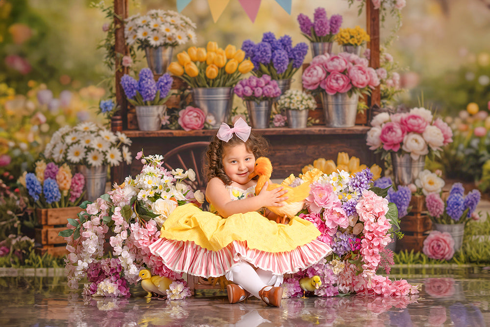 Spring Bloom Flower Cart – Garden Market Backdrop