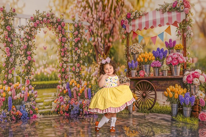 Spring Bloom Flower Cart  - Spring Room - SPG55558