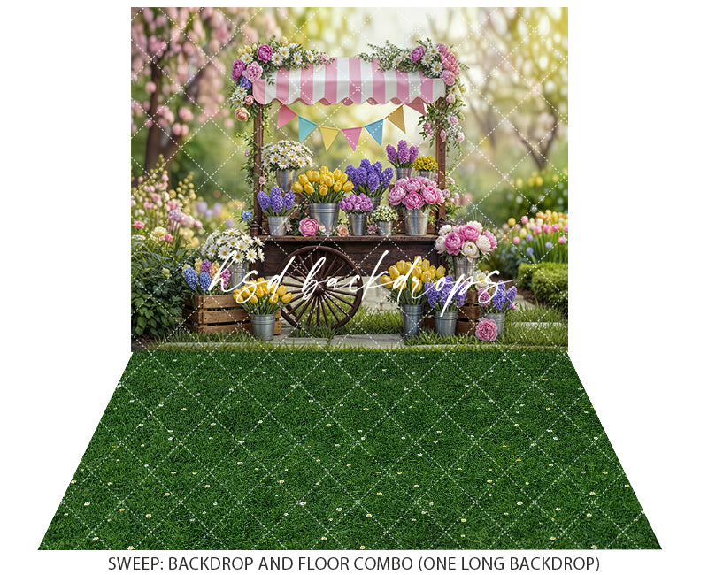 Spring Bloom Flower Cart – Garden Market Backdrop