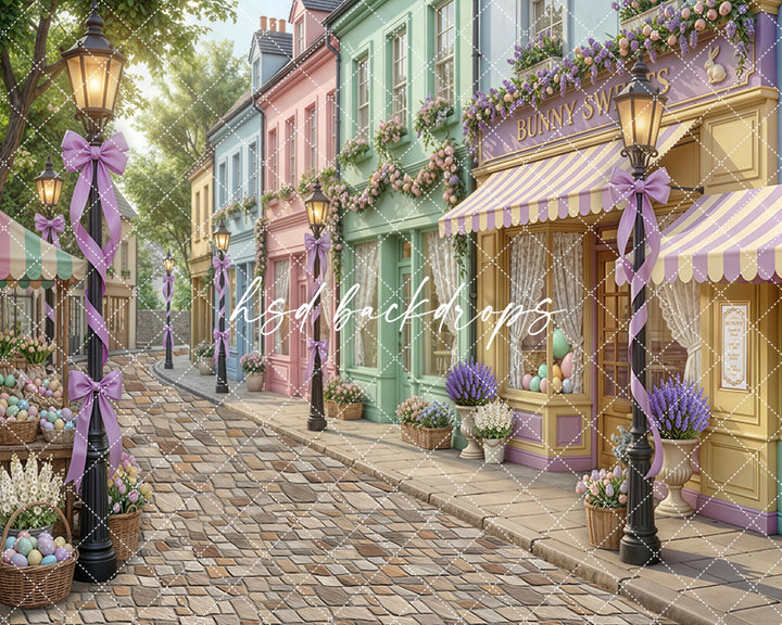 Easter Egg Lane – Pastel Spring Street Backdrop