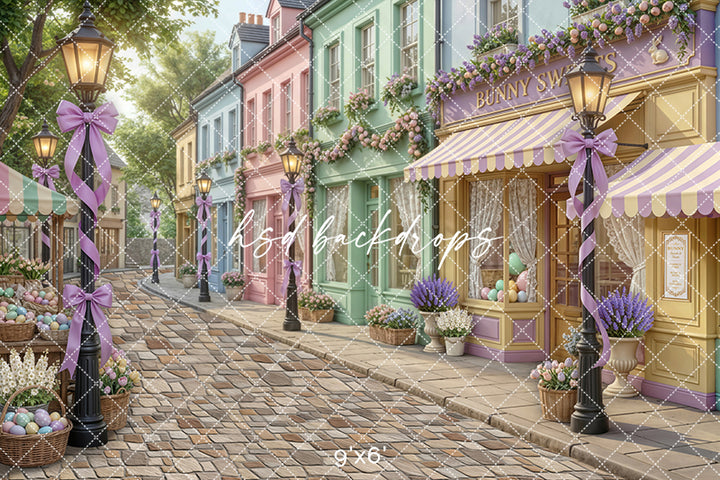Easter Egg Lane – Pastel Spring Street Backdrop