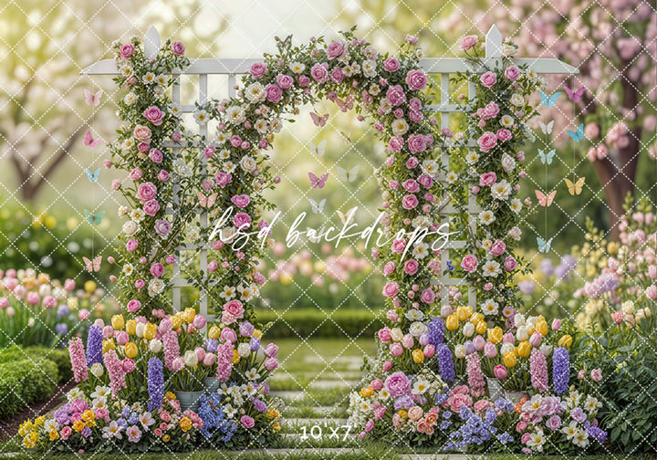 Butterfly Garden Arch – Spring Floral Backdrop