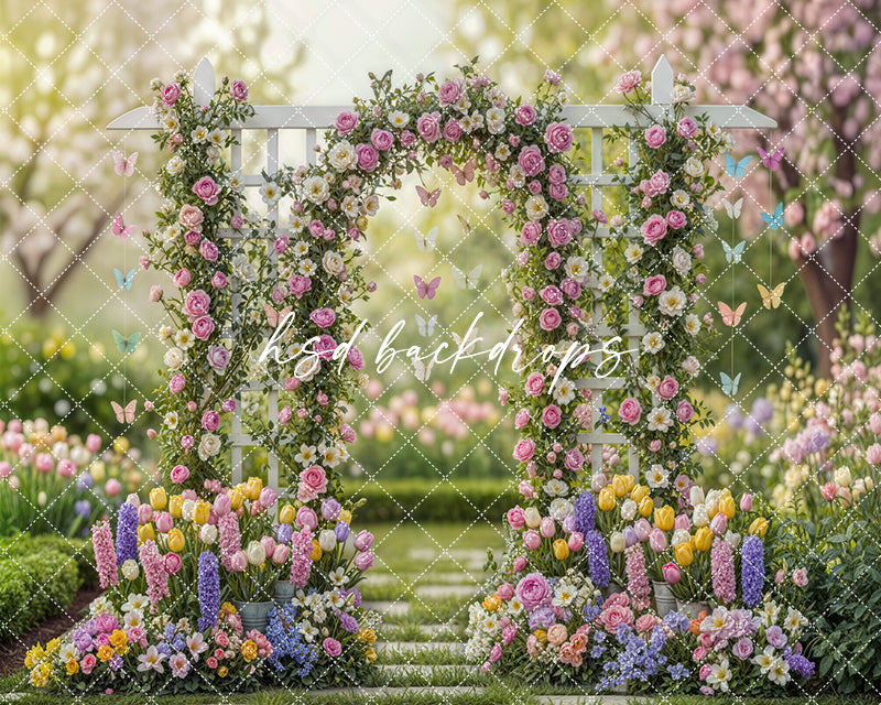Butterfly Garden Arch – Spring Floral Backdrop