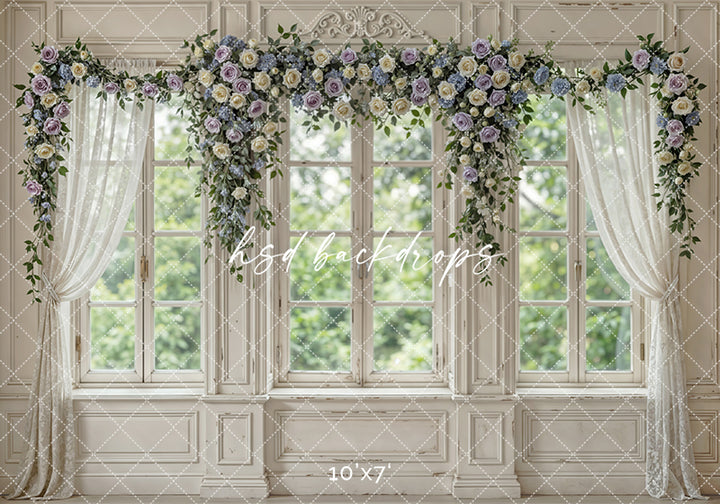 Spring Manor Window – Floral Arch Backdrop