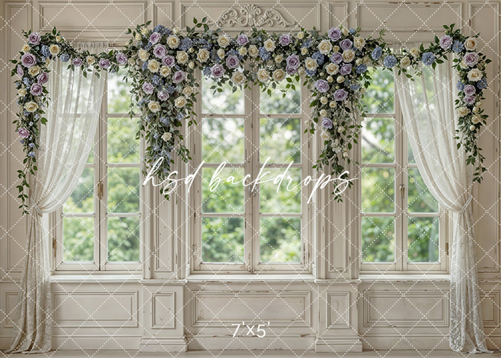 Spring Manor Window – Floral Arch Backdrop