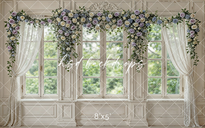 Spring Manor Window – Floral Arch Backdrop