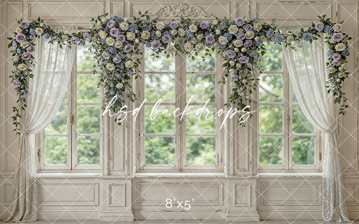 Spring Manor Window – Floral Arch Backdrop