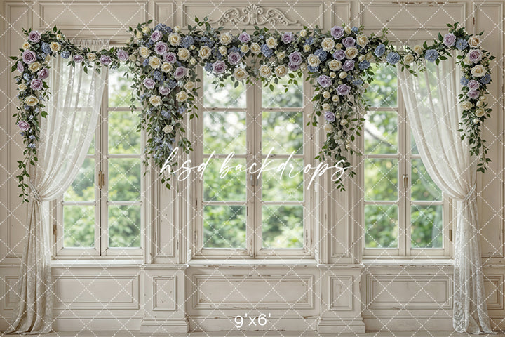 Spring Manor Window – Floral Arch Backdrop