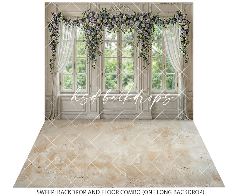 Spring Manor Window – Floral Arch Backdrop