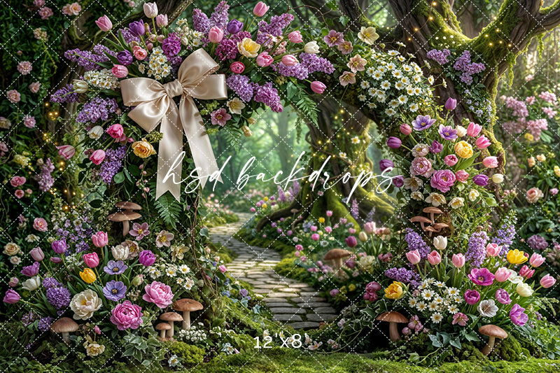 Enchanted Spring Blossom Arch – Whimsical Garden Backdrop