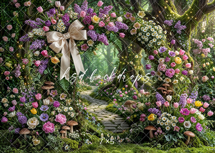 Enchanted Spring Blossom Arch – Whimsical Garden Backdrop