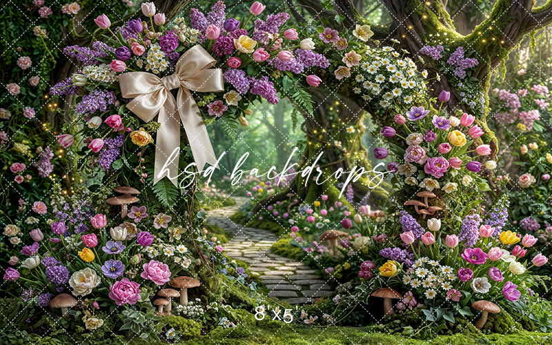 Enchanted Spring Blossom Arch – Whimsical Garden Backdrop