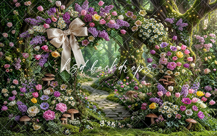 Enchanted Spring Blossom Arch – Whimsical Garden Backdrop
