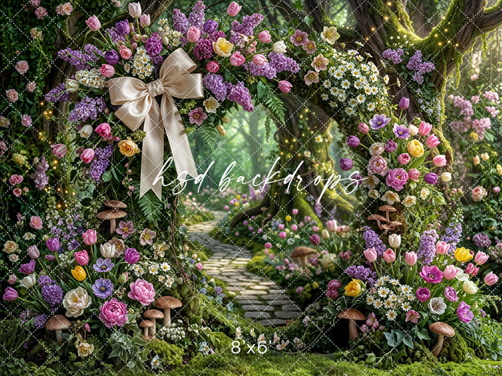 Enchanted Spring Blossom Arch – Whimsical Garden Backdrop