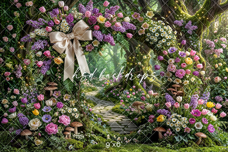 Enchanted Spring Blossom Arch – Whimsical Garden Backdrop