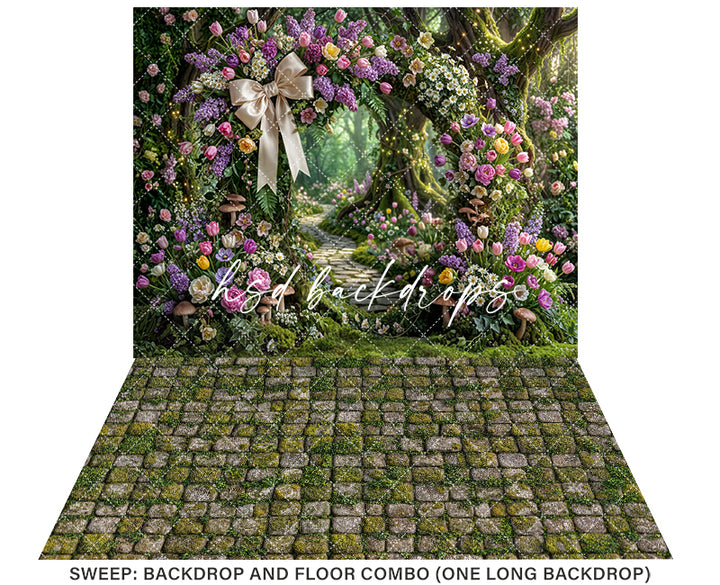 Enchanted Spring Blossom Arch – Whimsical Garden Backdrop