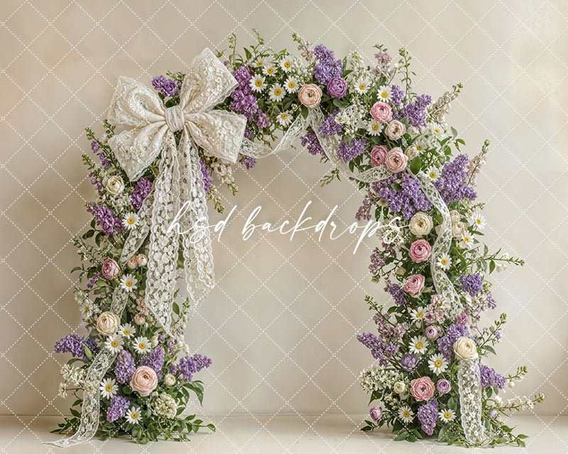 Lavender Lace Bloom Arch - Spring Floral Backdrop