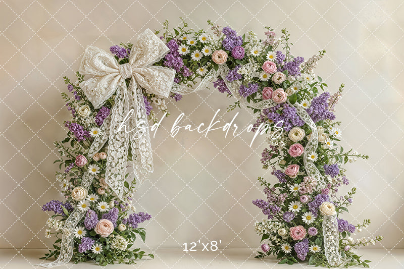 Lavender Lace Bloom Arch - Spring Floral Backdrop
