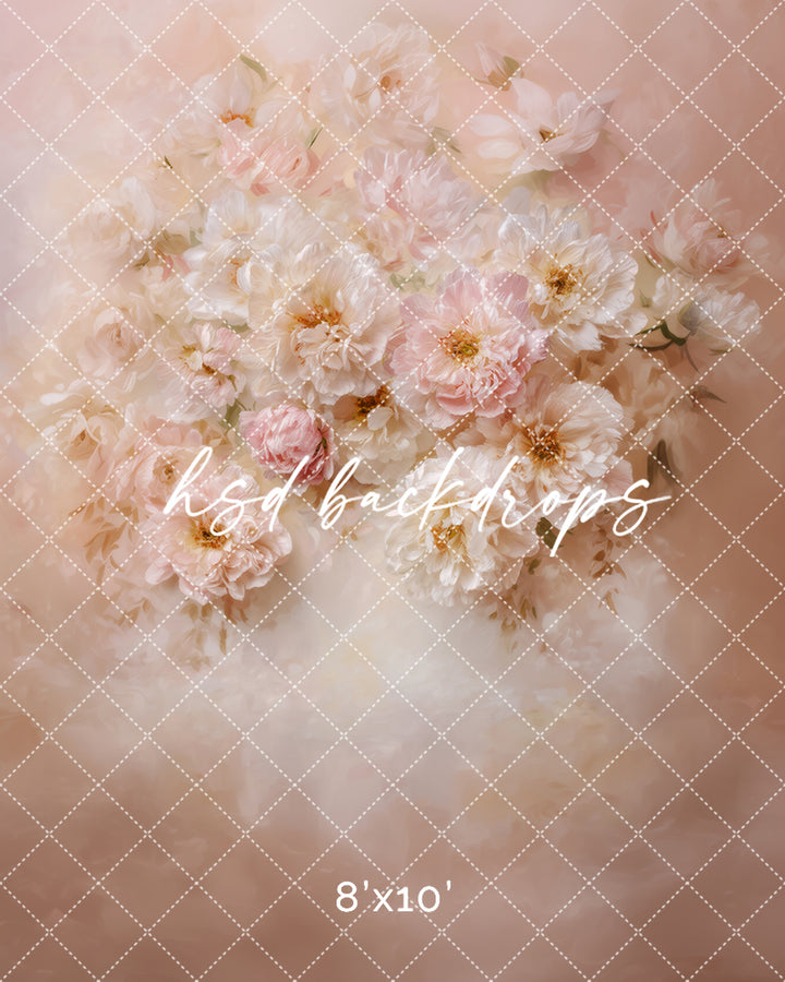 Blush Peony Bloom Romantic Spring Floral Backdrop