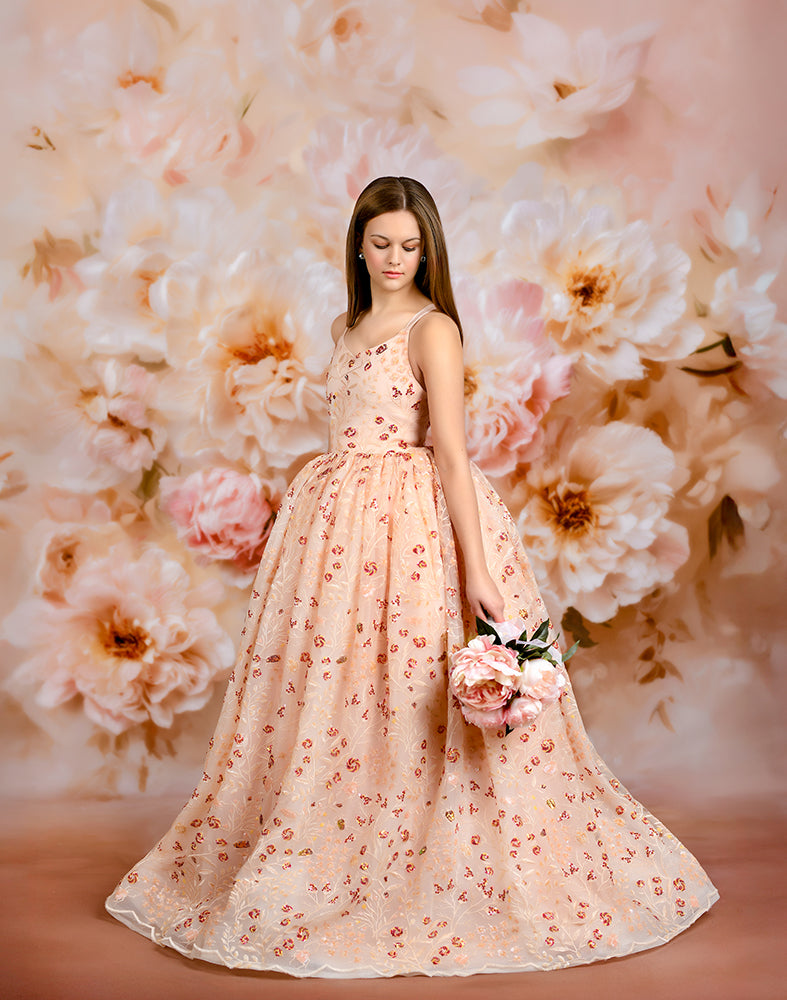 Blush Peony Bloom Photography Backdrop – Romantic Spring Floral Design | HSD Backdrops