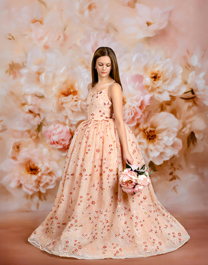 Blush Peony Bloom Photography Backdrop – Romantic Spring Floral Design | HSD Backdrops